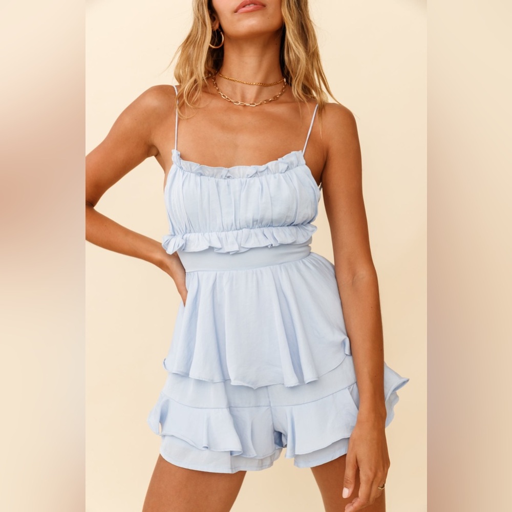SELFIE LESLIE NWT TENNESSEE GATHERED BUST OPEN BACK ROMPER - Picture 5 of 7